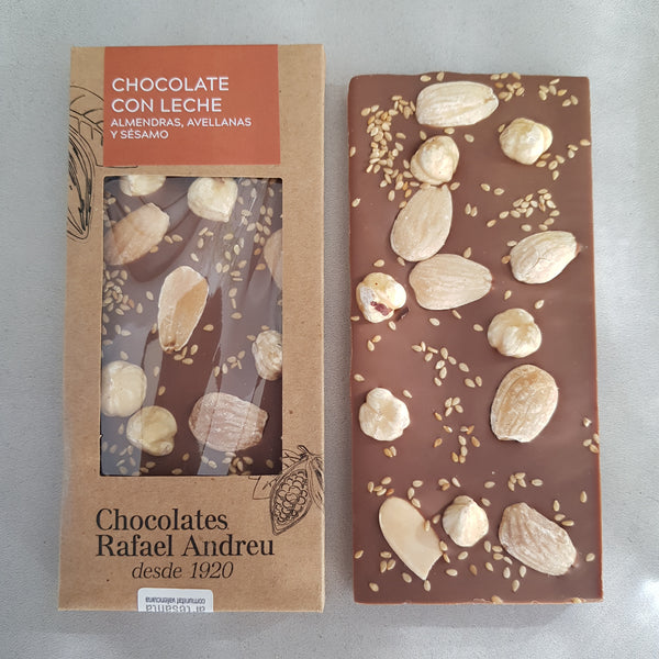 Chocoladereep amandel & geroosterde pitten 80 gr